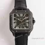 GF Factory Swiss Clone Santos de Cartier Large Model Watch GF 9015 All Black